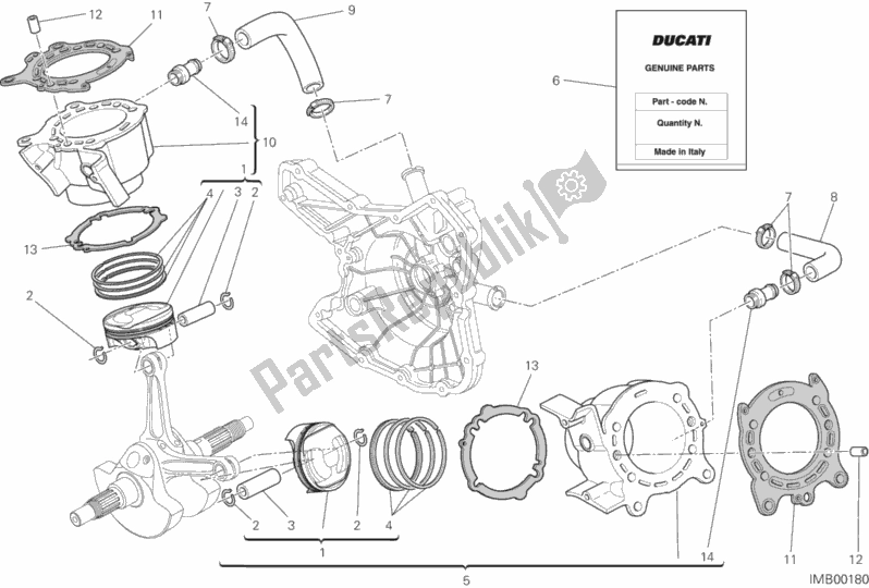 Todas as partes de Cilindro - Pistão do Ducati Multistrada 1200 ABS USA 2013